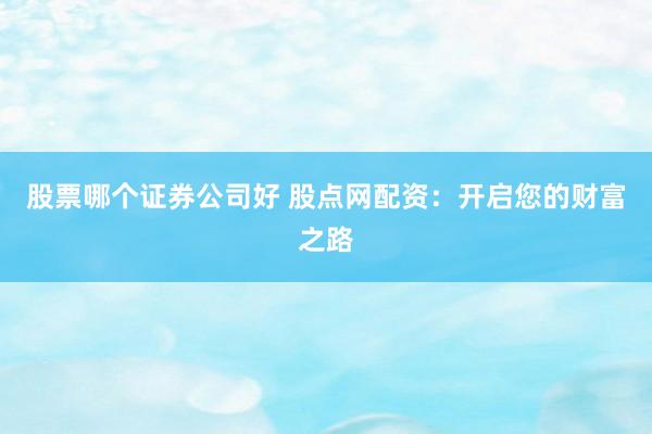股票哪个证券公司好 股点网配资：开启您的财富之路
